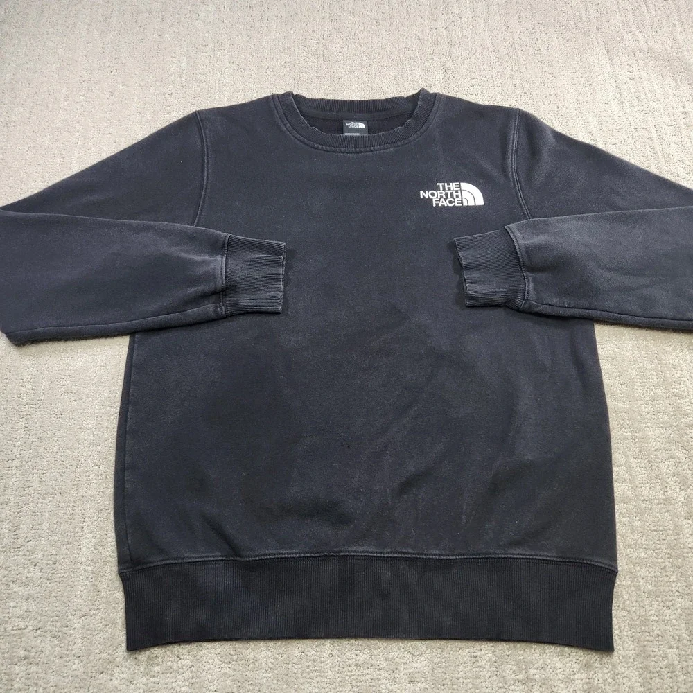 North Face Sweatshirt Men Small NSE Box Fleece Pullover Sweater Black Hiking‎